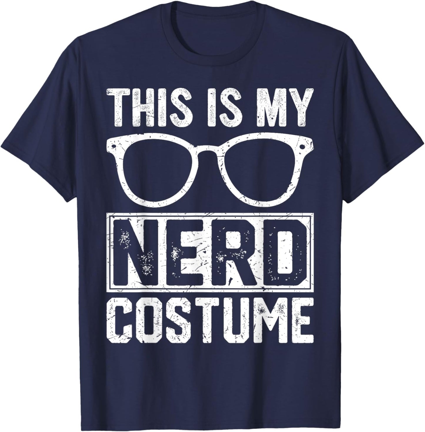 Retro Nerd Costume Kids Adult Men Boys Girl T-Shirt - T-Shirt | Navy