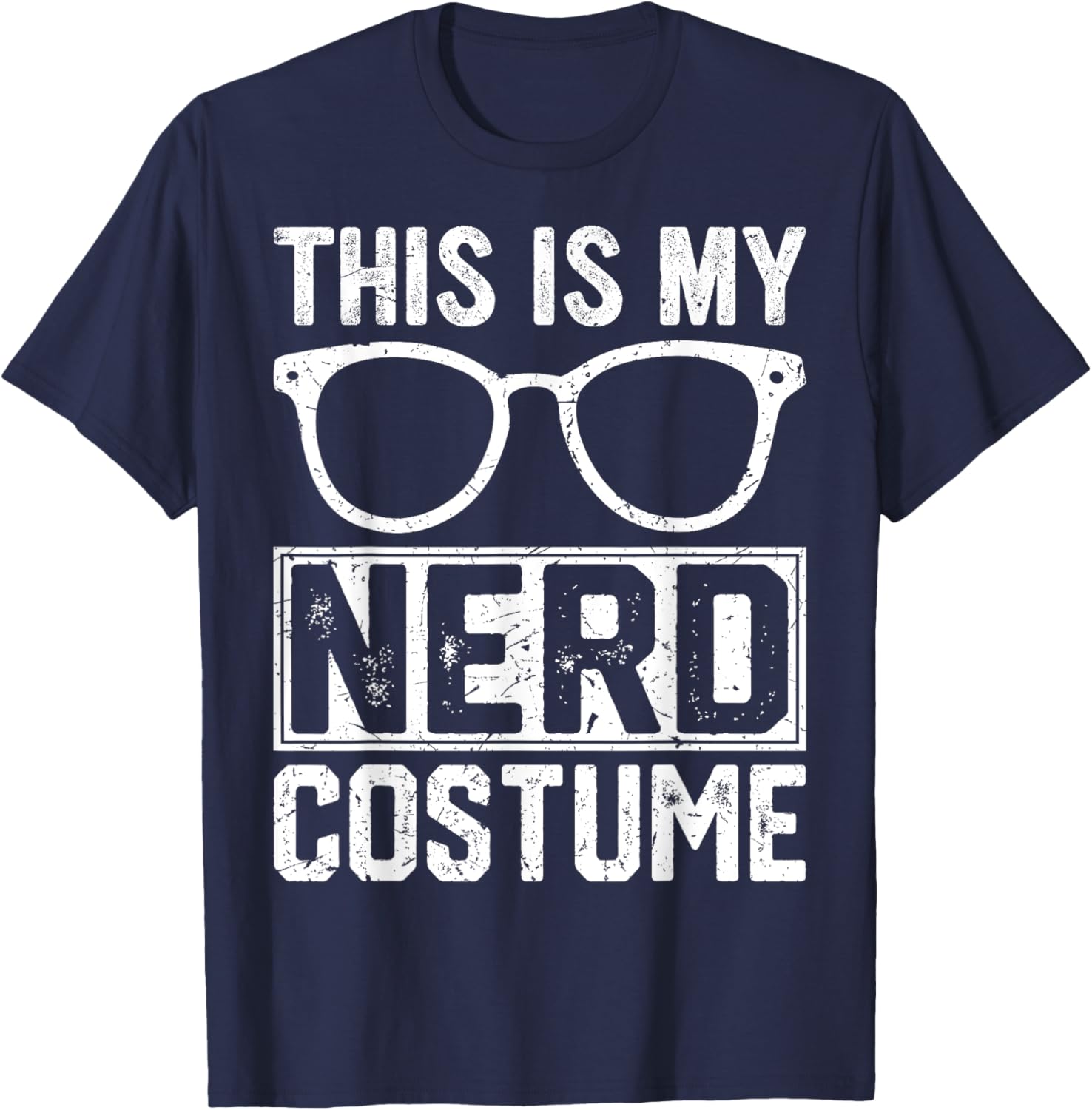 Retro Nerd Costume Kids Adult Men Boys Girl T-Shirt - T-Shirt | Navy