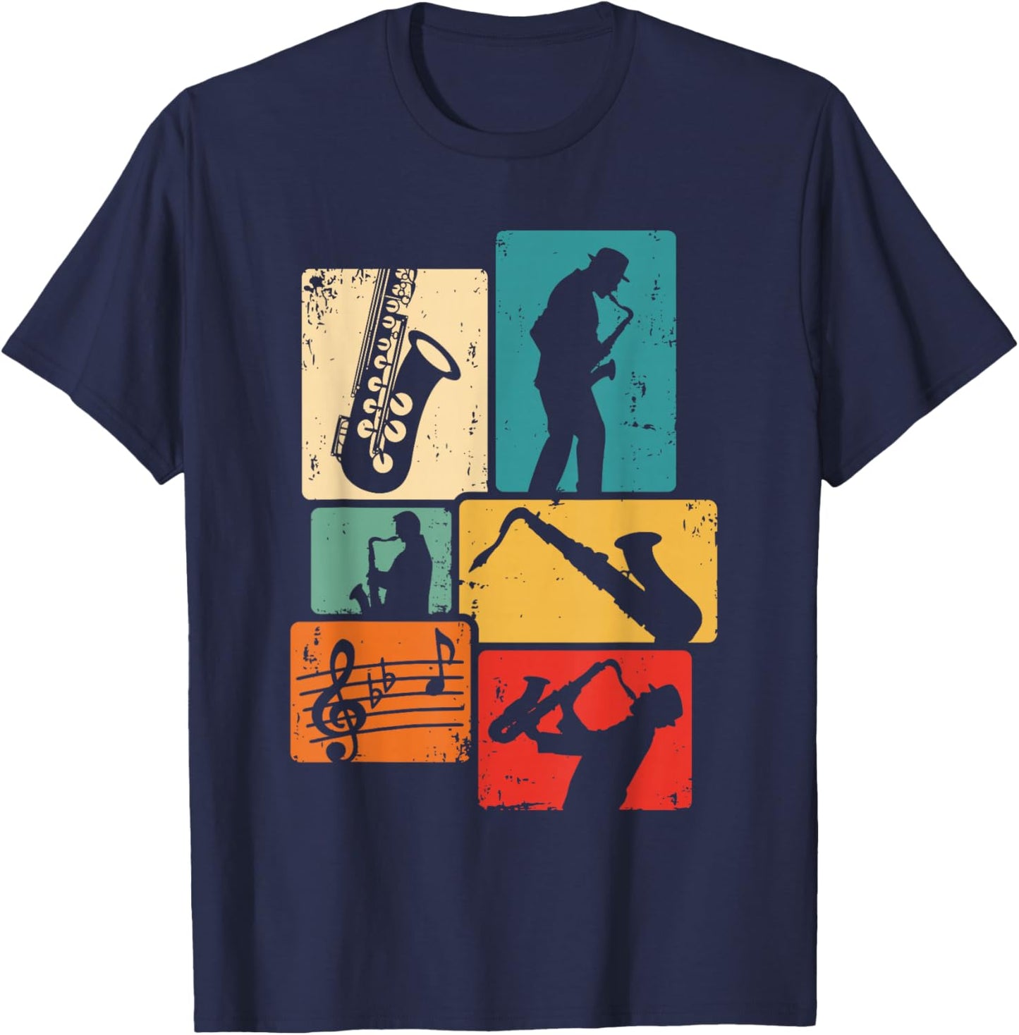 Saxophonist Jazz Saxophone Player Musician Saxophone T-Shirt - T-Shirt | Navy