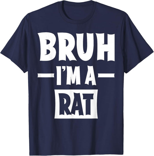 Bruh I'm A Rat Funny Lazy Halloween Costume Party T-Shirt - T-Shirt | Navy