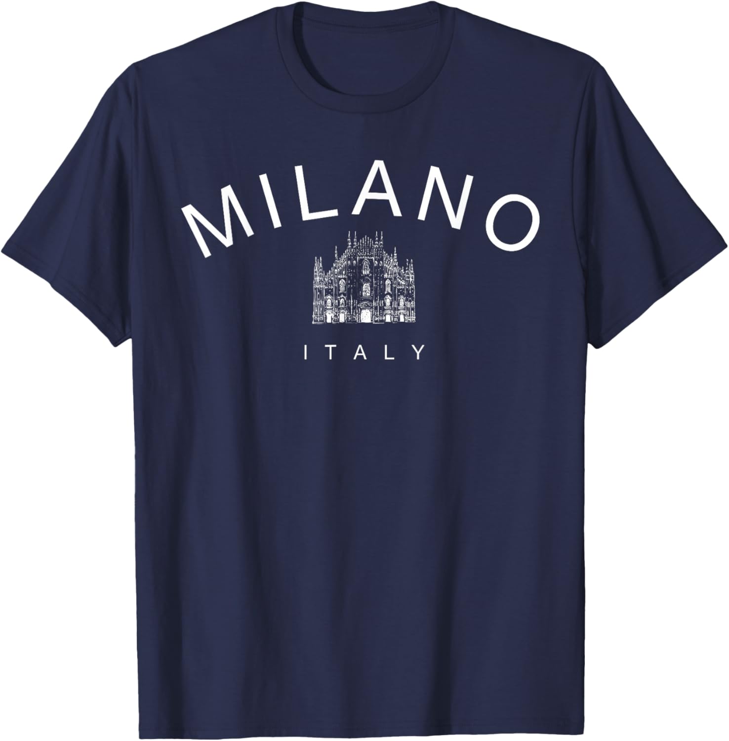 Milano Italy Lettering Typography T-Shirt - T-Shirt | Navy