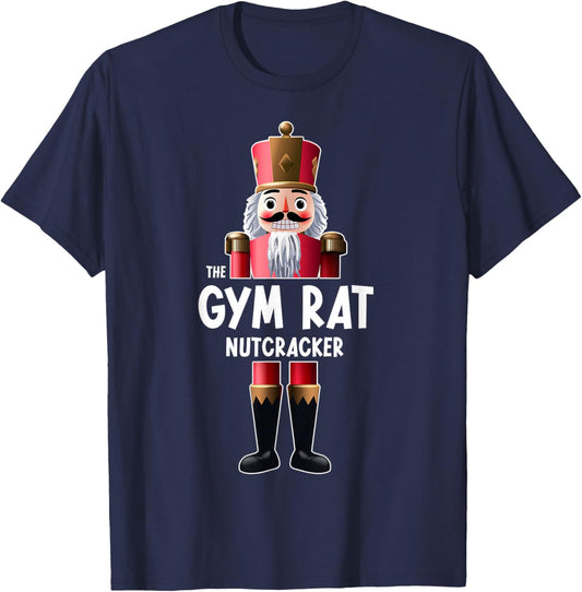 Christmas Party Family Matching New Year Xmas Gym Rat Nutcracker Christmas Workout Gym Humor T-Shirt - T-Shirt | Navy
