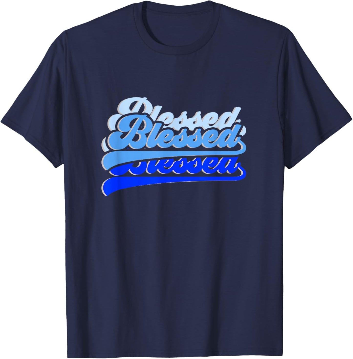 Blue Graphic So So Blessed Blue Graphic T-Shirt - T-Shirt | Navy