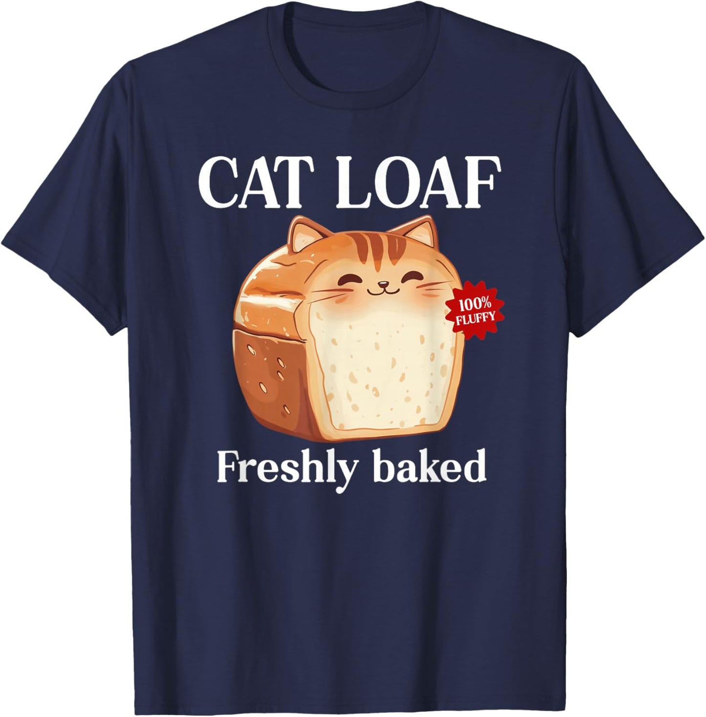 Cute Cat Loaf Of Bread Funny Cat T-Shirt - T-Shirt | Navy
