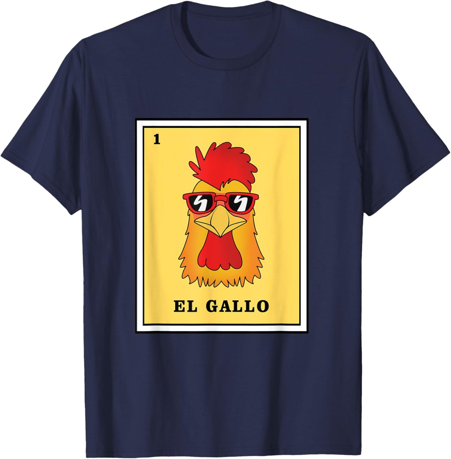Funny Mexican Lottery Game El Gallo T-Shirt - T-Shirt | Navy