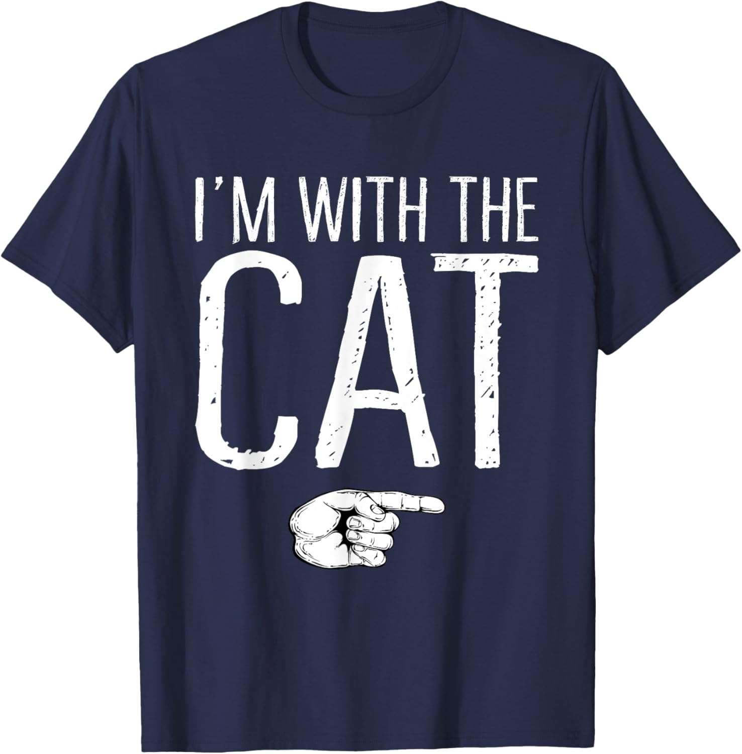 I'm With The Cat Matching Costume Lazy Halloween Party T-Shirt - T-Shirt | Navy