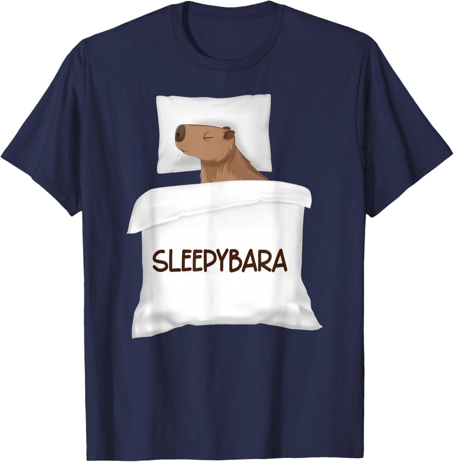 Capybara Official Sleep Pajamas Nightgown Sleepybara Rodents T-Shirt - T-Shirt | Navy