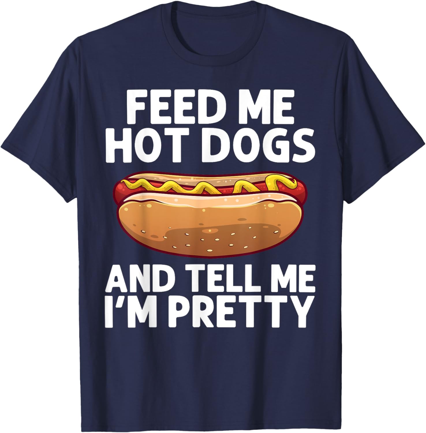Funny Hot Dog Art Women Kids Hot Dog Stand Hot Dog T-Shirt - T-Shirt | Navy