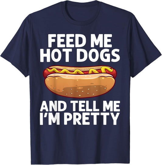 Funny Hot Dog Art Women Kids Hot Dog Stand Hot Dog T-Shirt - T-Shirt | Navy