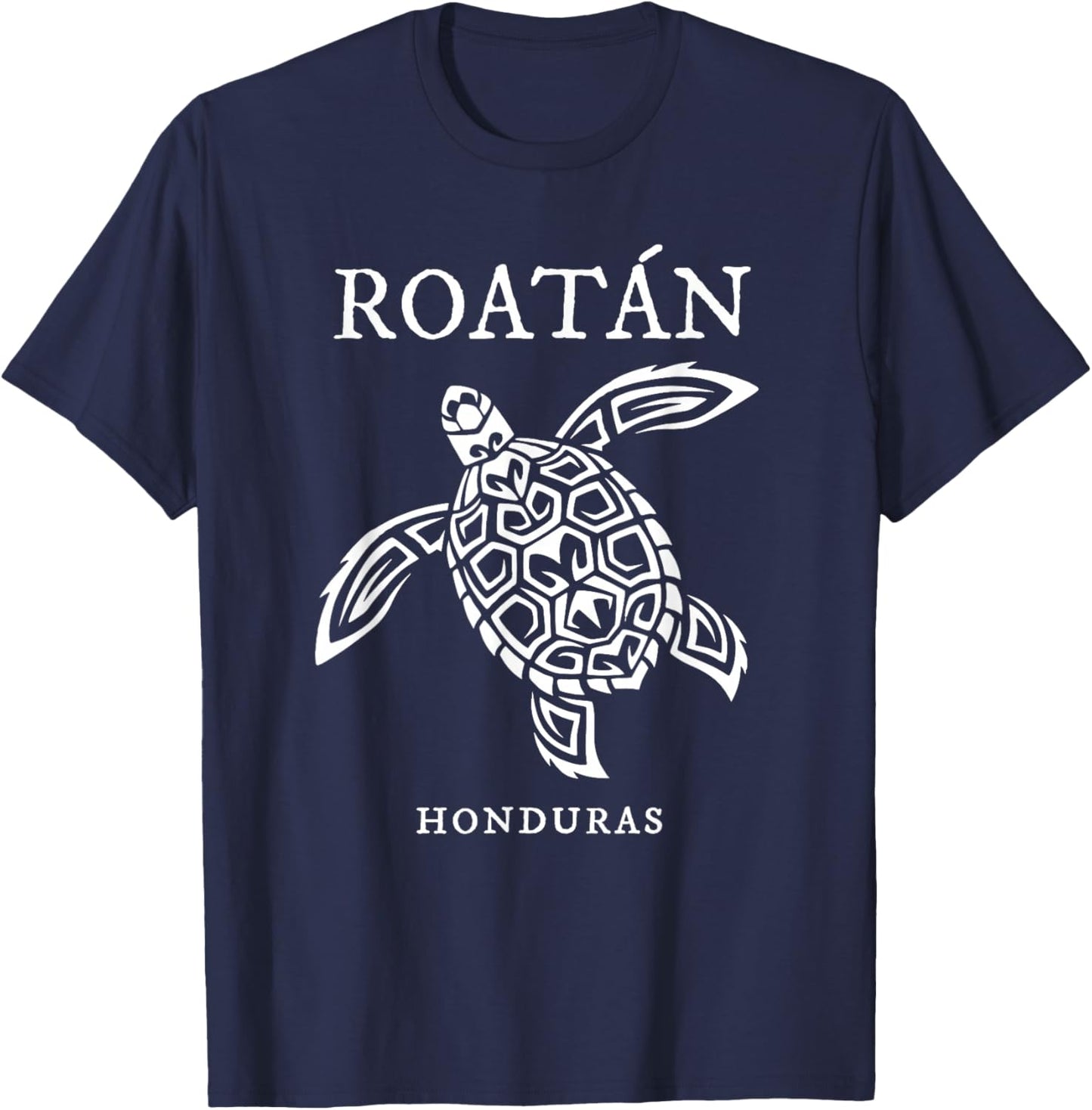 Vintage Roatan Honduras Sea Turtle Vacation Souvenir T-Shirt - T-Shirt | Navy