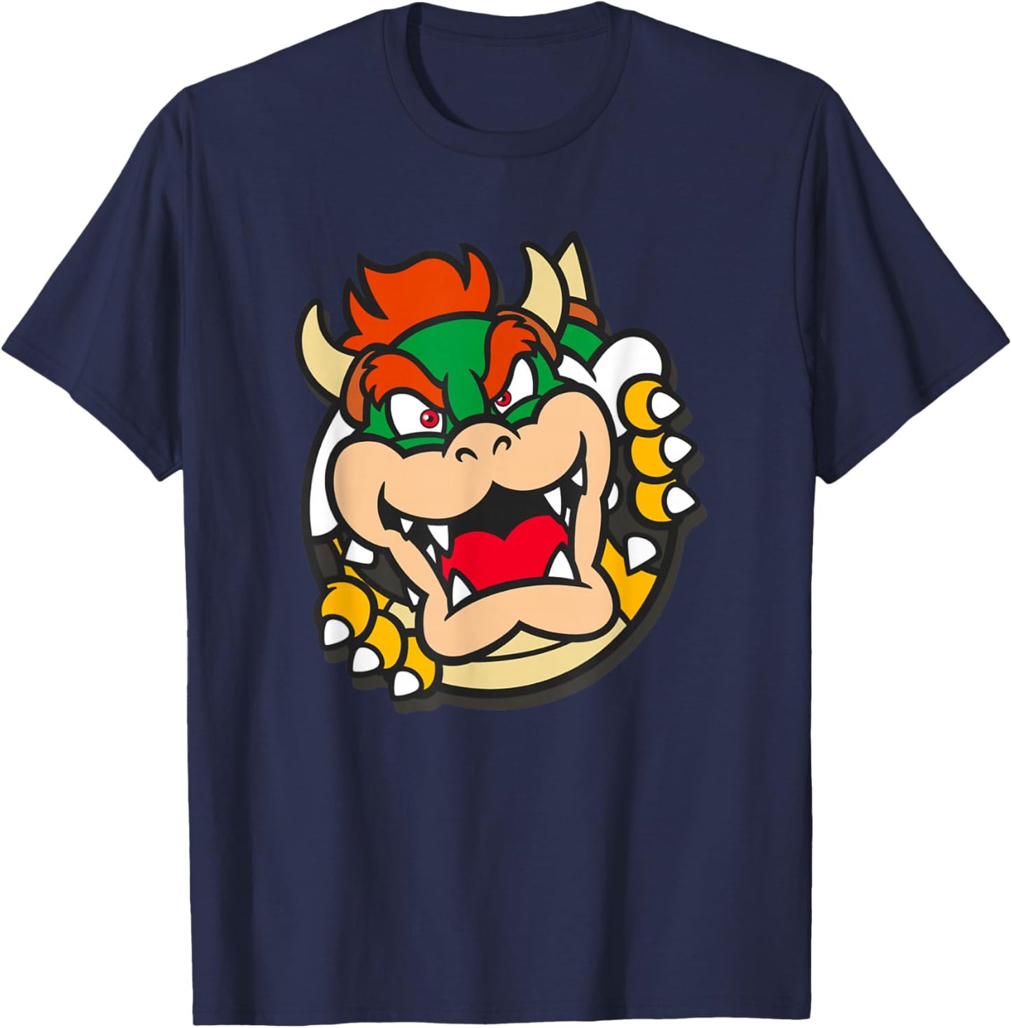 Super Mario Bowser Koopa Pop Out Portrait T-Shirt - T-Shirt | Navy
