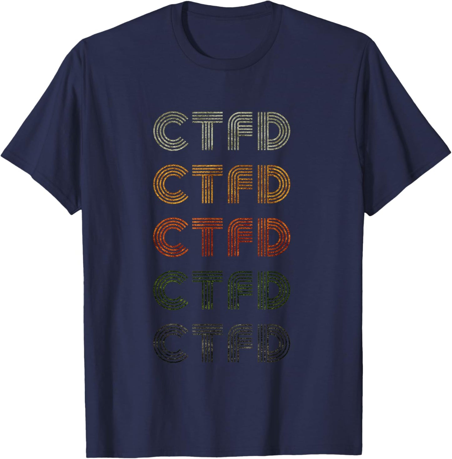 Love Heart Ctfd Grunge Vintage Style Black Ctfd T-Shirt - T-Shirt | Navy