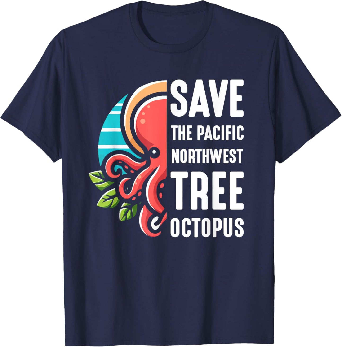 The Pacific Northwest Tree Octopus T-Shirt - T-Shirt | Navy