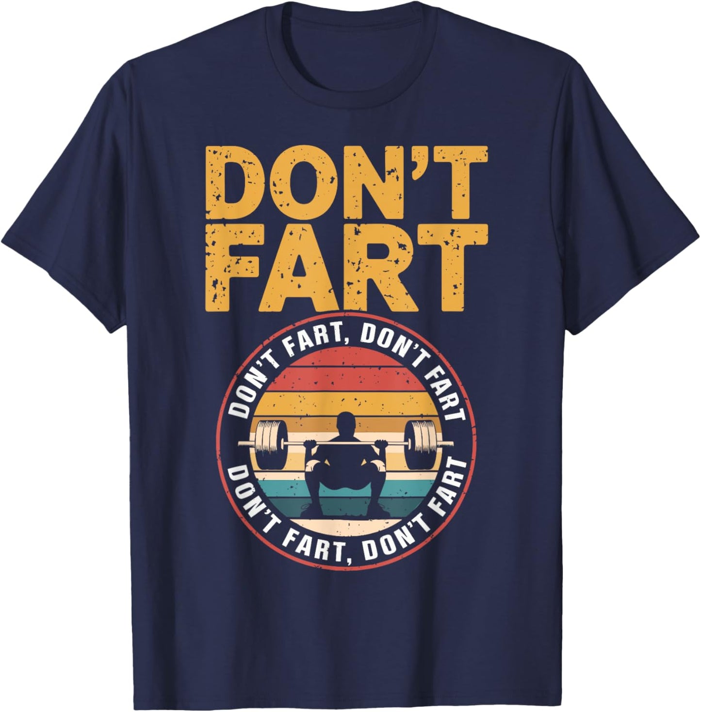 Lift Loud, Stay Strong Adult Retro Humorous Fitness - Black, Small, Short Sleeve T-Shirt - T-Shirt | Navy