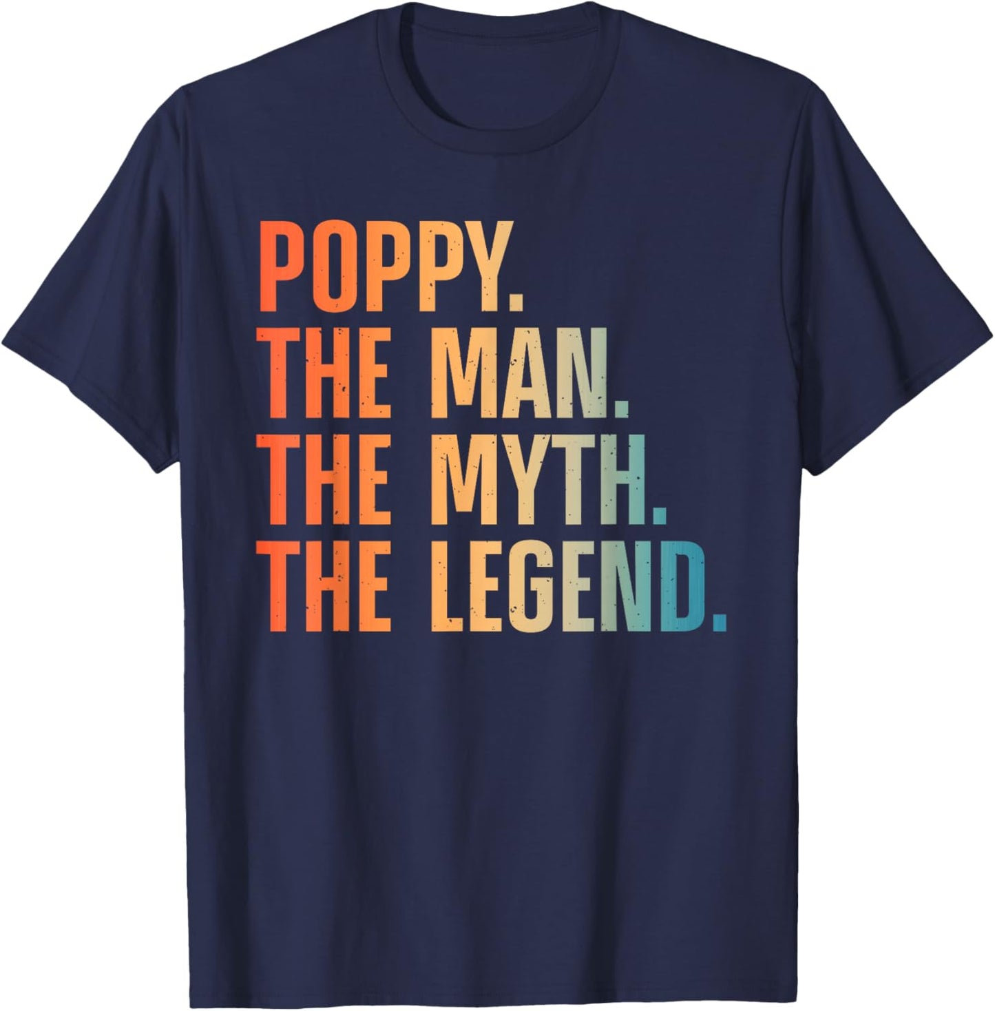 Poppy Design For Grandpa Grandfather From Grandkids Poppy T-Shirt - T-Shirt | Navy