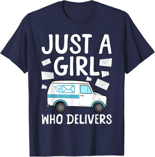 Mail Lady Design Girls Postal Worker Mail Carrier T-Shirt - T-Shirt | Navy