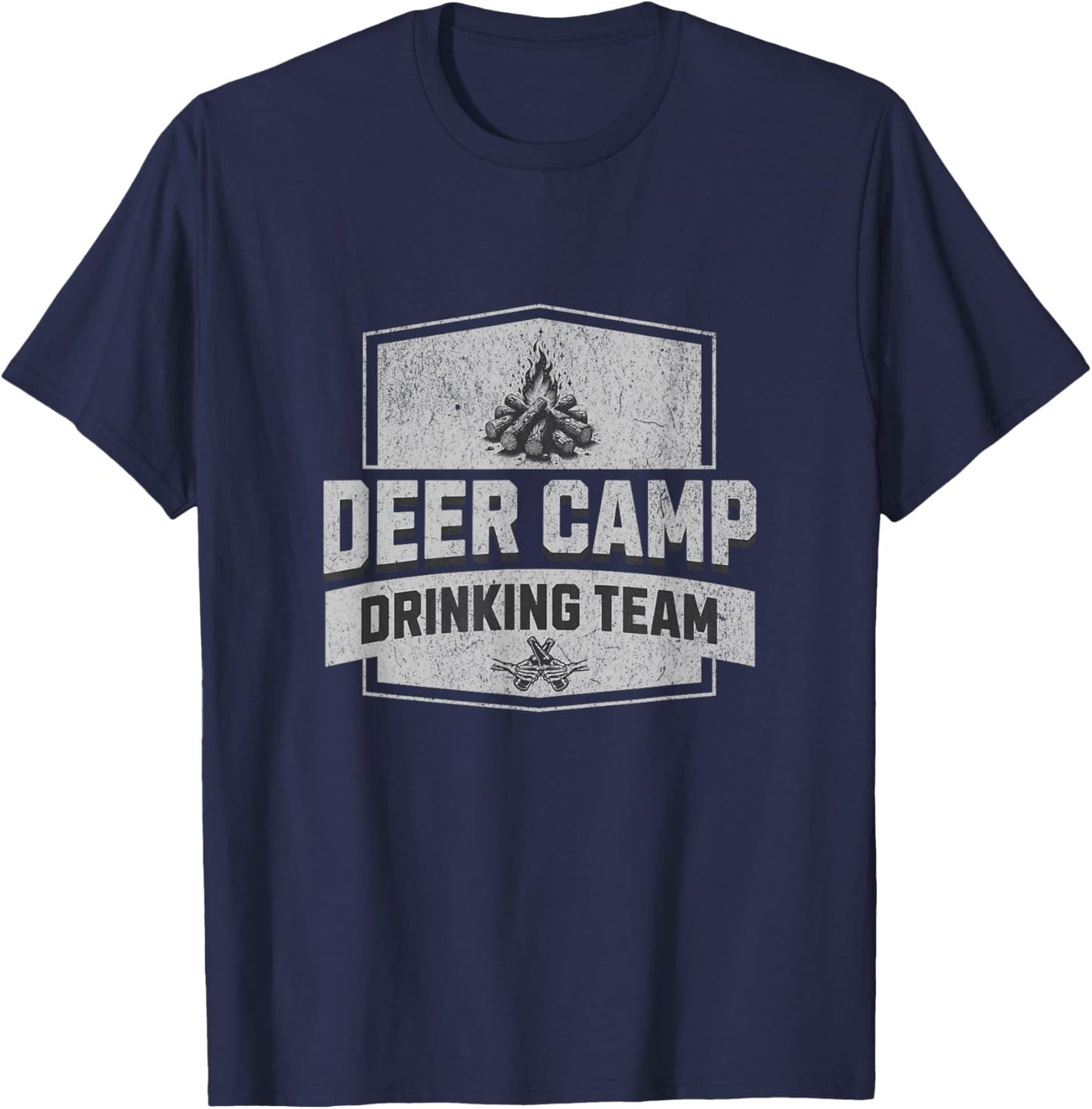 Deer Camp Drinking Team - Funny Hunting T-Shirt - T-Shirt | Navy