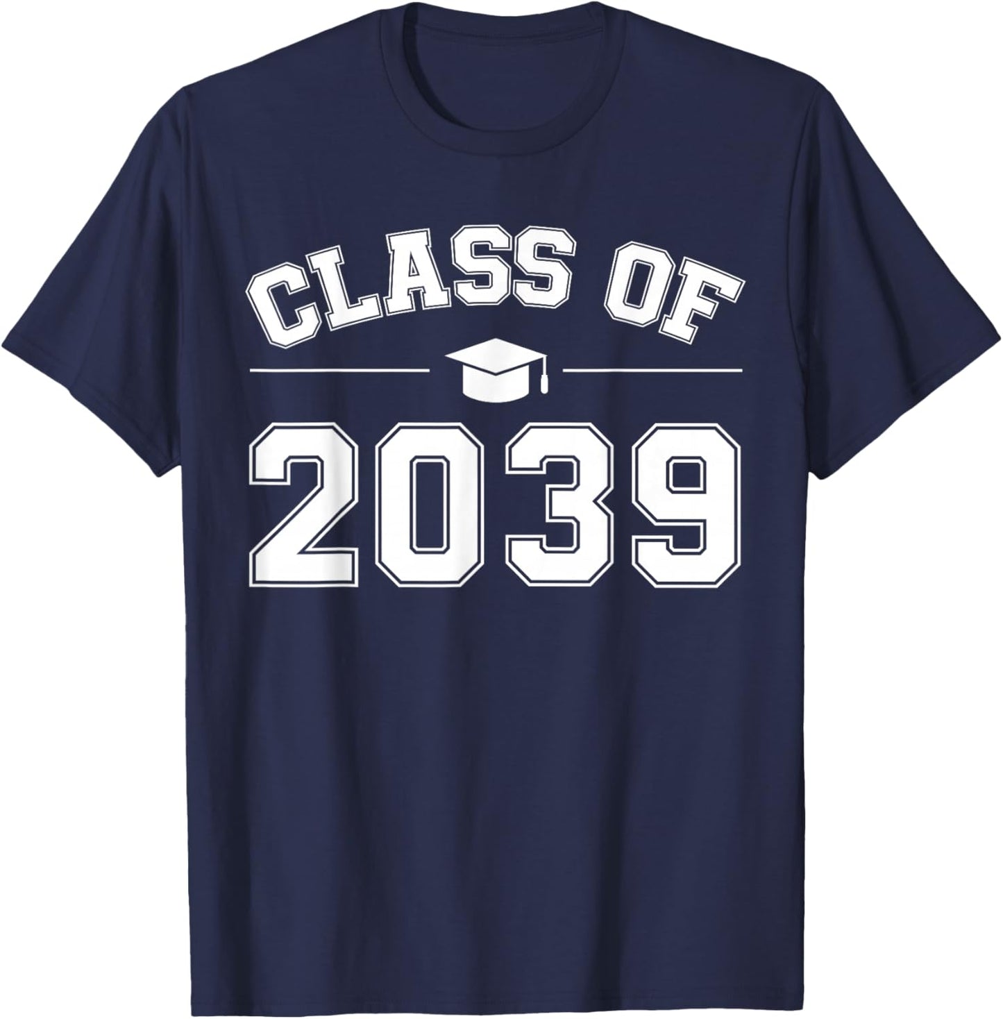 Class of 2039 Grow With Me First Day of School Graduation T-Shirt - T-Shirt | Navy