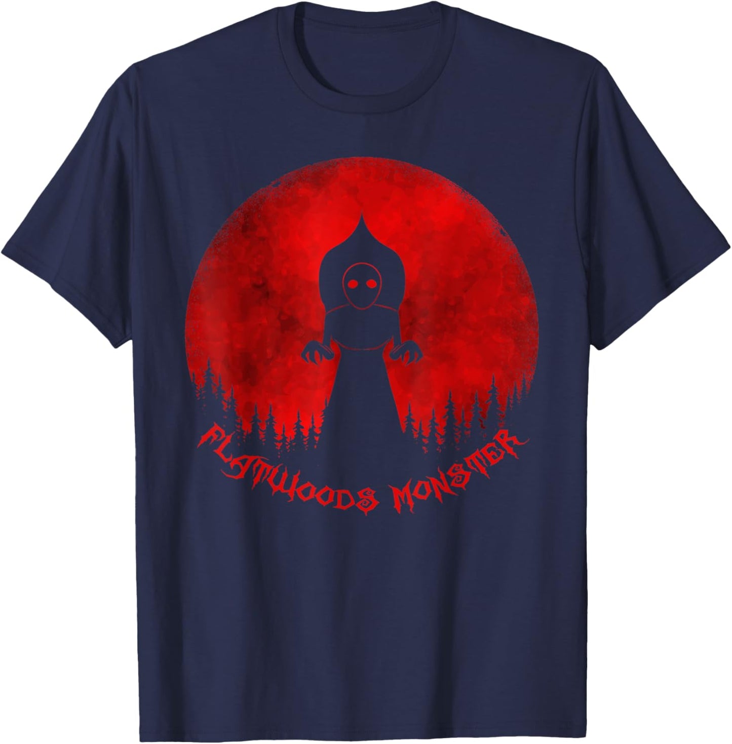 Cryptid Flatwoods Monster Moon Women Kids! Folklore T-Shirt - T-Shirt | Navy