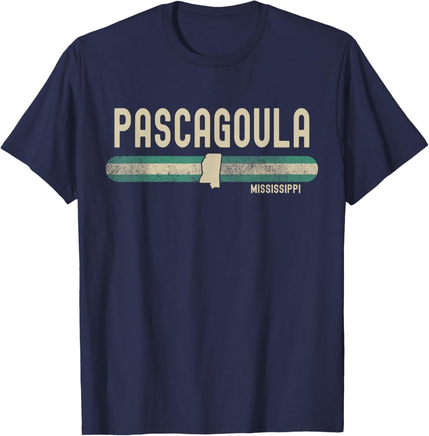 Pascagoula MS | Mississippi | Travel & 80s Style T-Shirt - T-Shirt | Navy