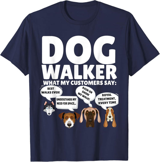 Best Dog Walker Design For Pet Walker Puppy Walking Dog Love T-Shirt - T-Shirt | Navy