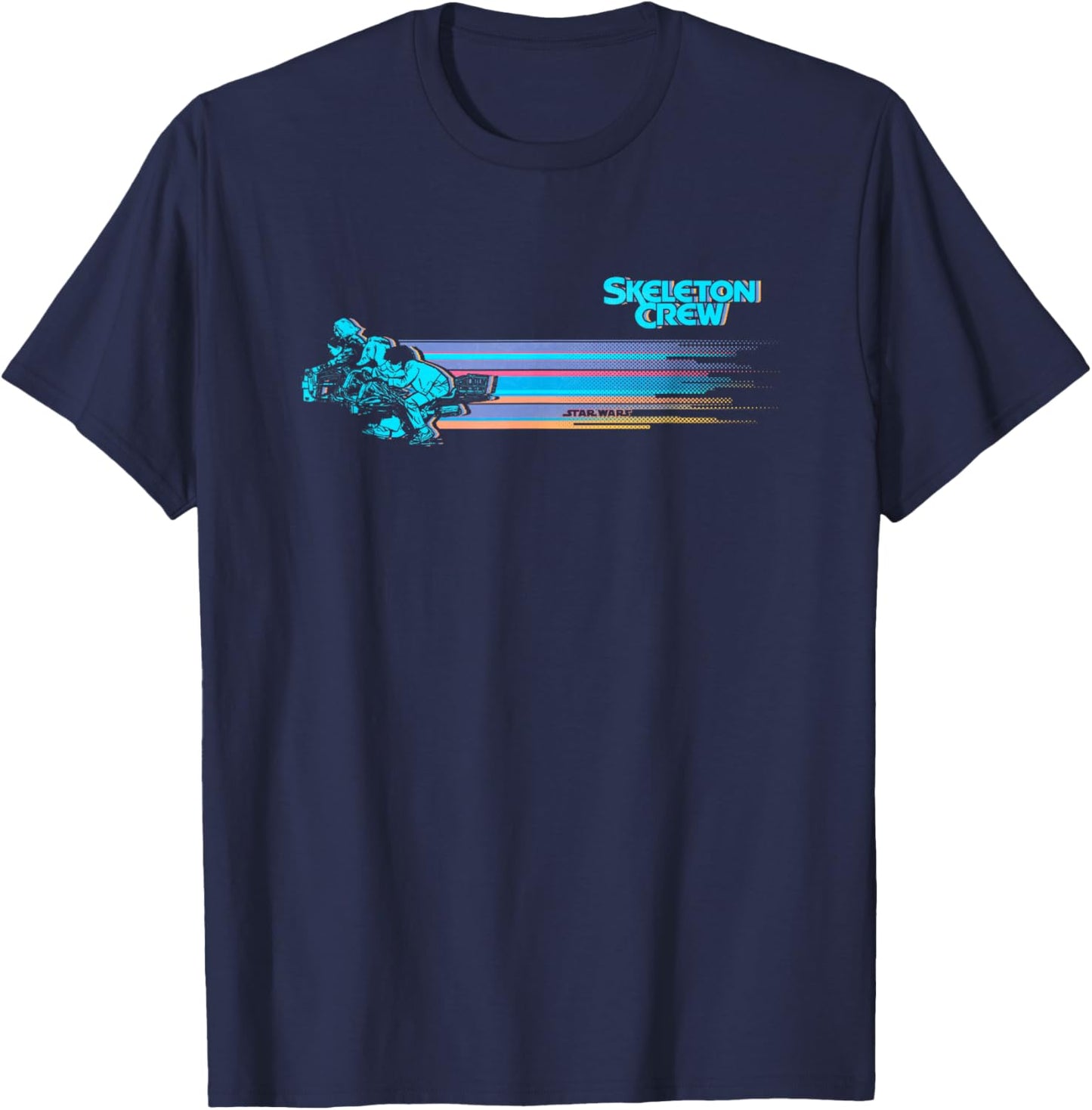 Star Wars Skeleton Crew Blue Galaxy Vintage Speeders T-Shirt - T-Shirt | Navy