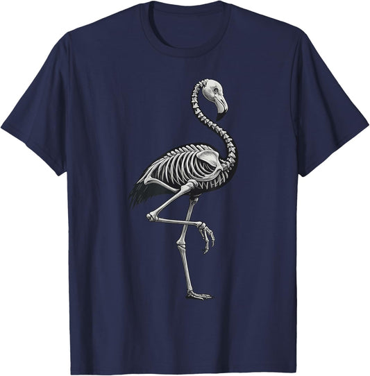 Halloween Skeleton Flamingo T-Shirt - T-Shirt | Navy