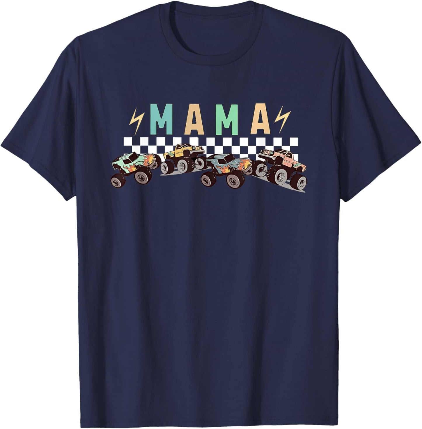 Mama Truck Mom Monster Truck Are My Jam Truck Lovers T-Shirt - T-Shirt | Navy
