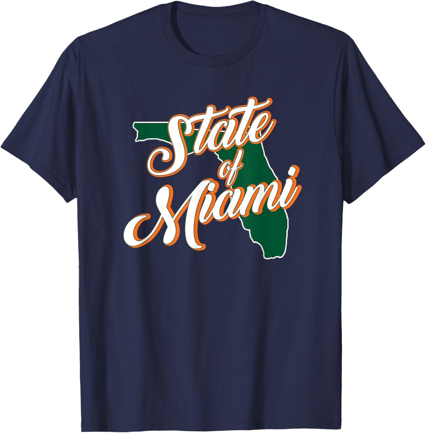 Miami Lifestyle Statement State of Miami Bold Florida Love T-Shirt - T-Shirt | Navy