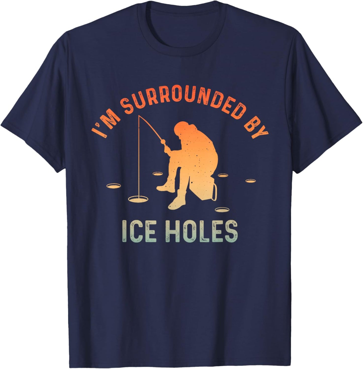 Funny Ice Fishing Art Women Ice Fishing Lover T-Shirt - T-Shirt | Navy