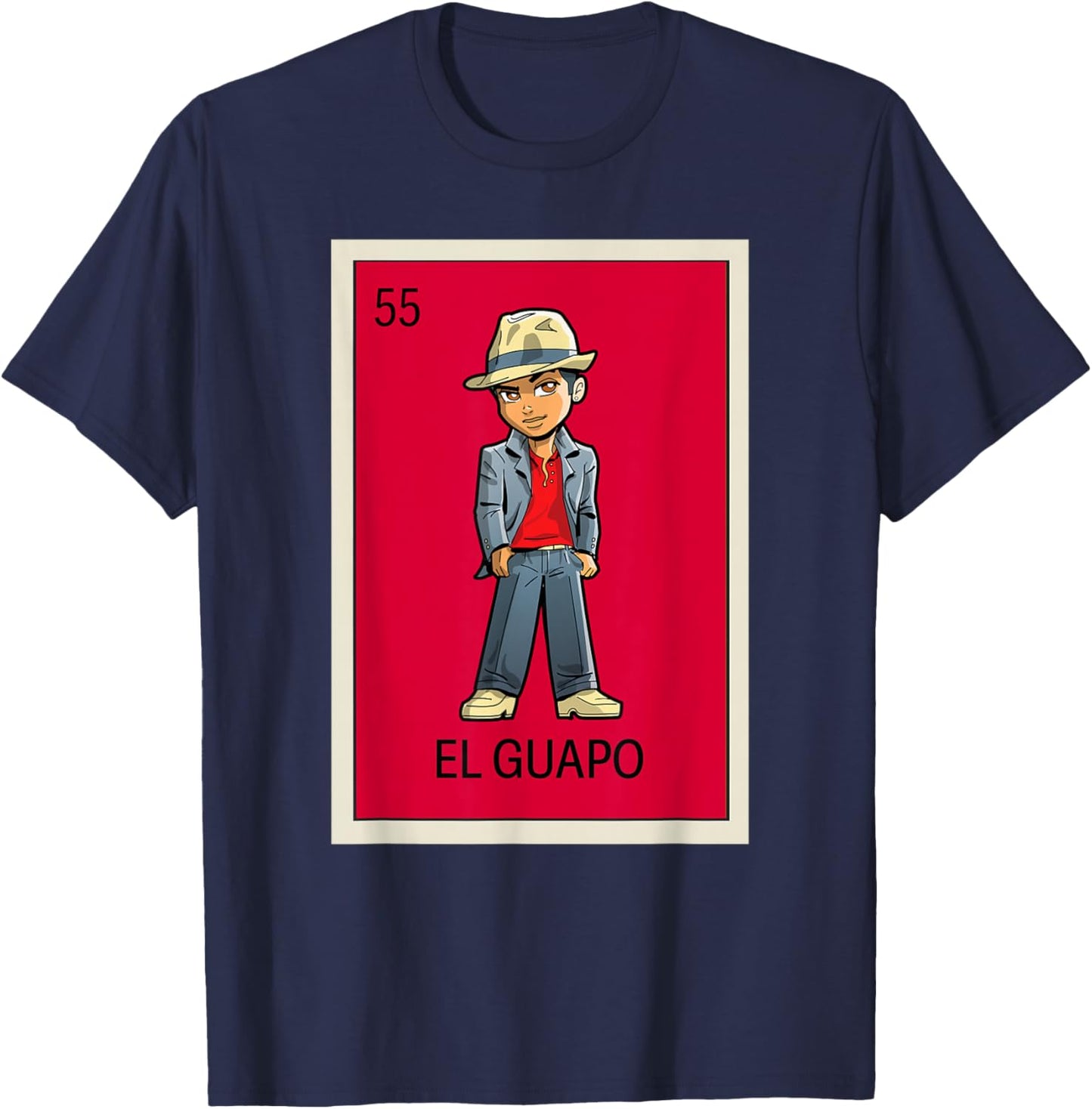 Mexican Lottery Designs Mexican El Guapo Handsome Man T-Shirt - T-Shirt | Navy