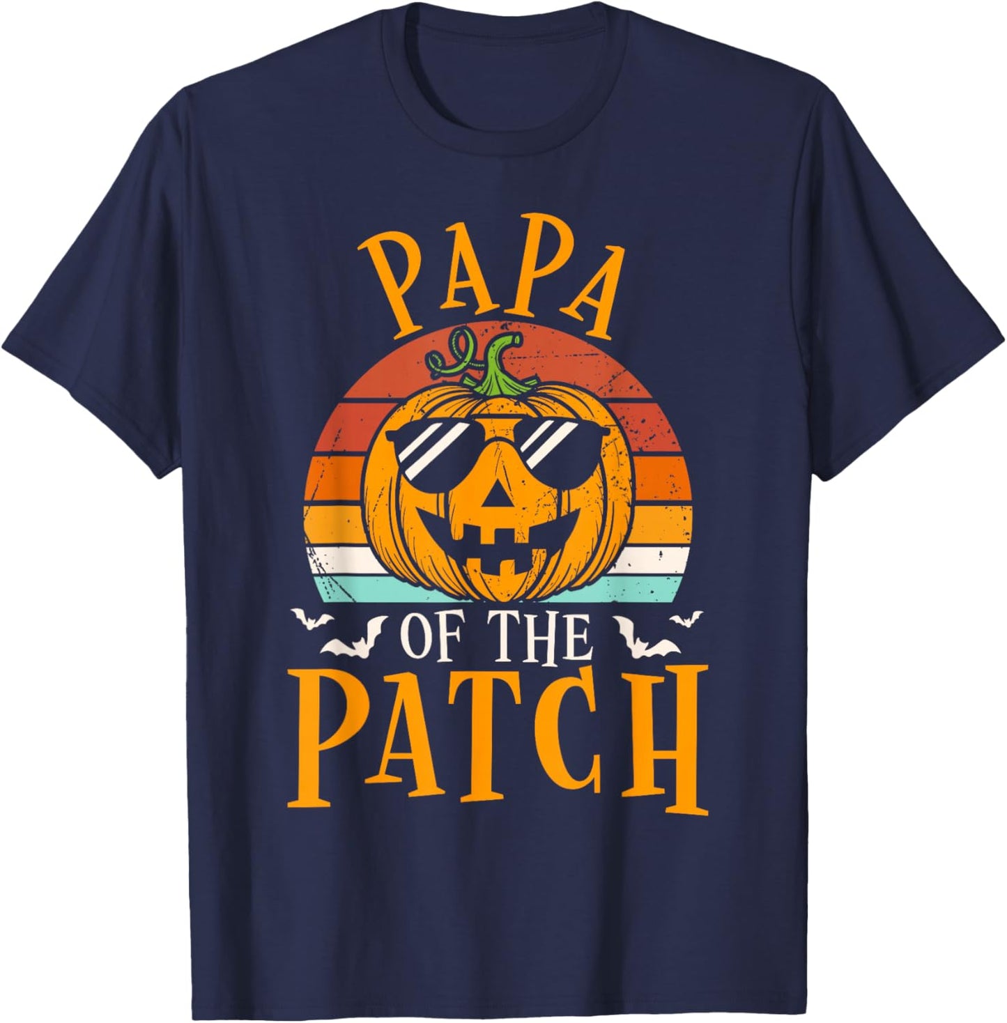 Papa Of The Patch Pumpkin Family Group Halloween Costume T-Shirt - T-Shirt | Navy