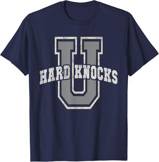 Funny UNIVERSITY of HARD KNOCKS School College Graduation T-Shirt - T-Shirt | Navy