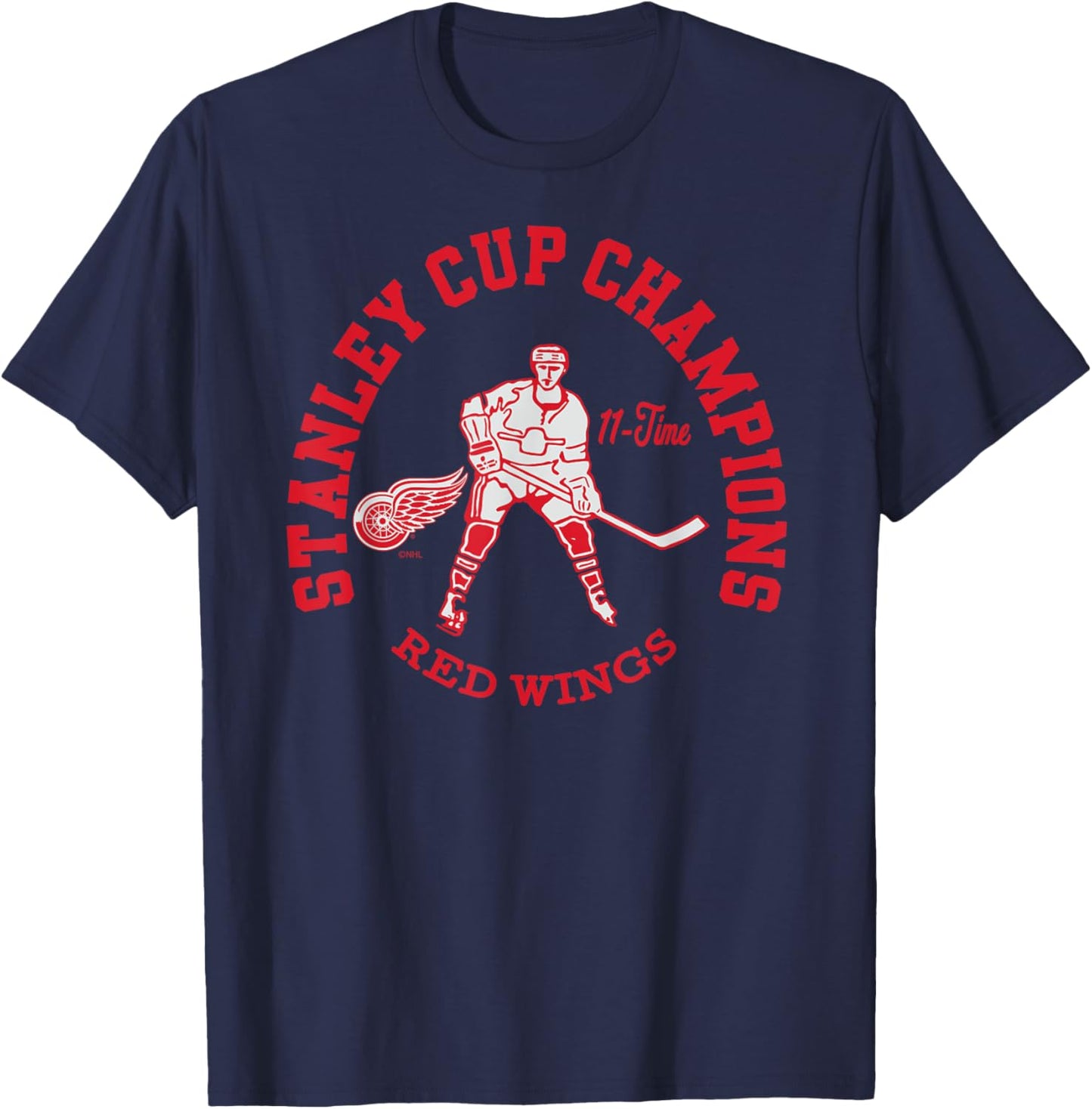 Detroit Red Wings Stanley Cup Champions 11-Time T-Shirt - T-Shirt | Navy