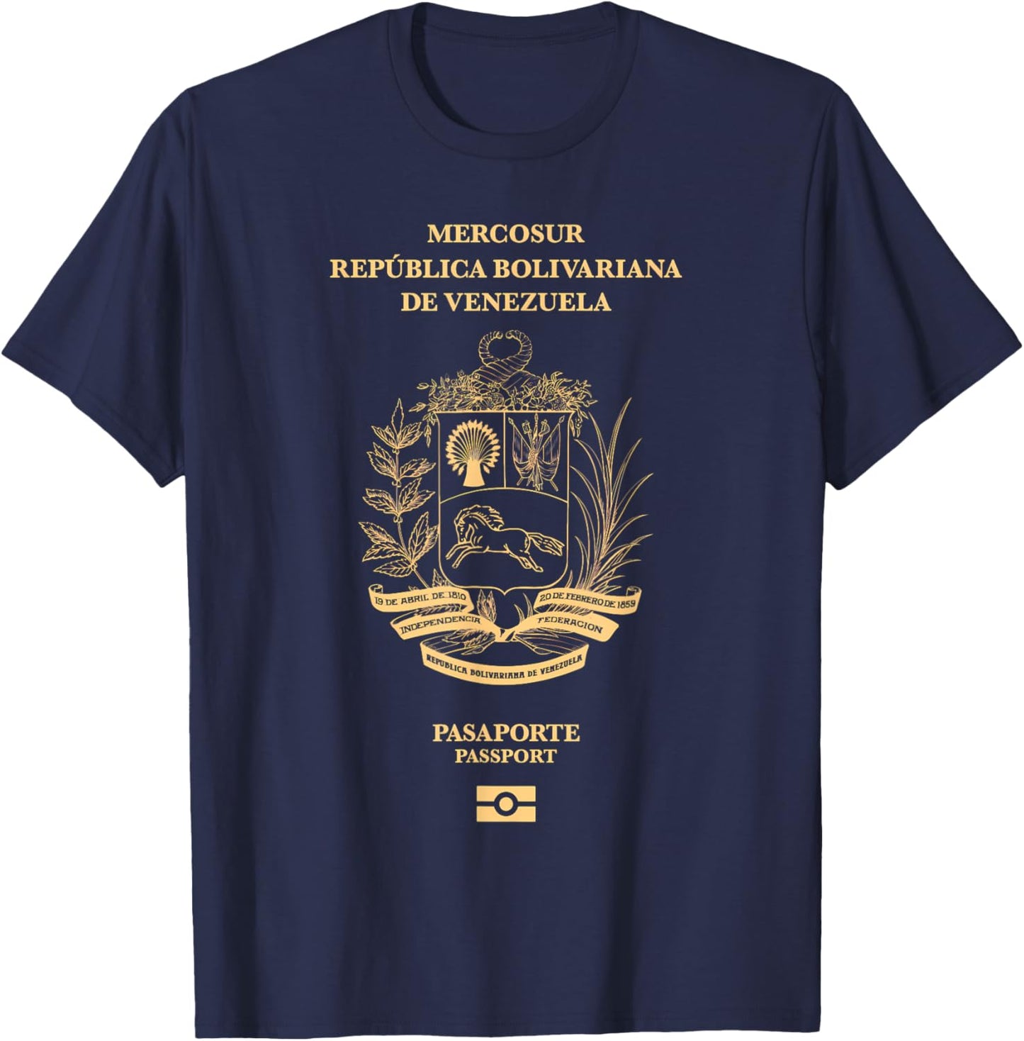 Venezuela Passport | Republica bolivariana de Venezuela T-Shirt - T-Shirt | Navy