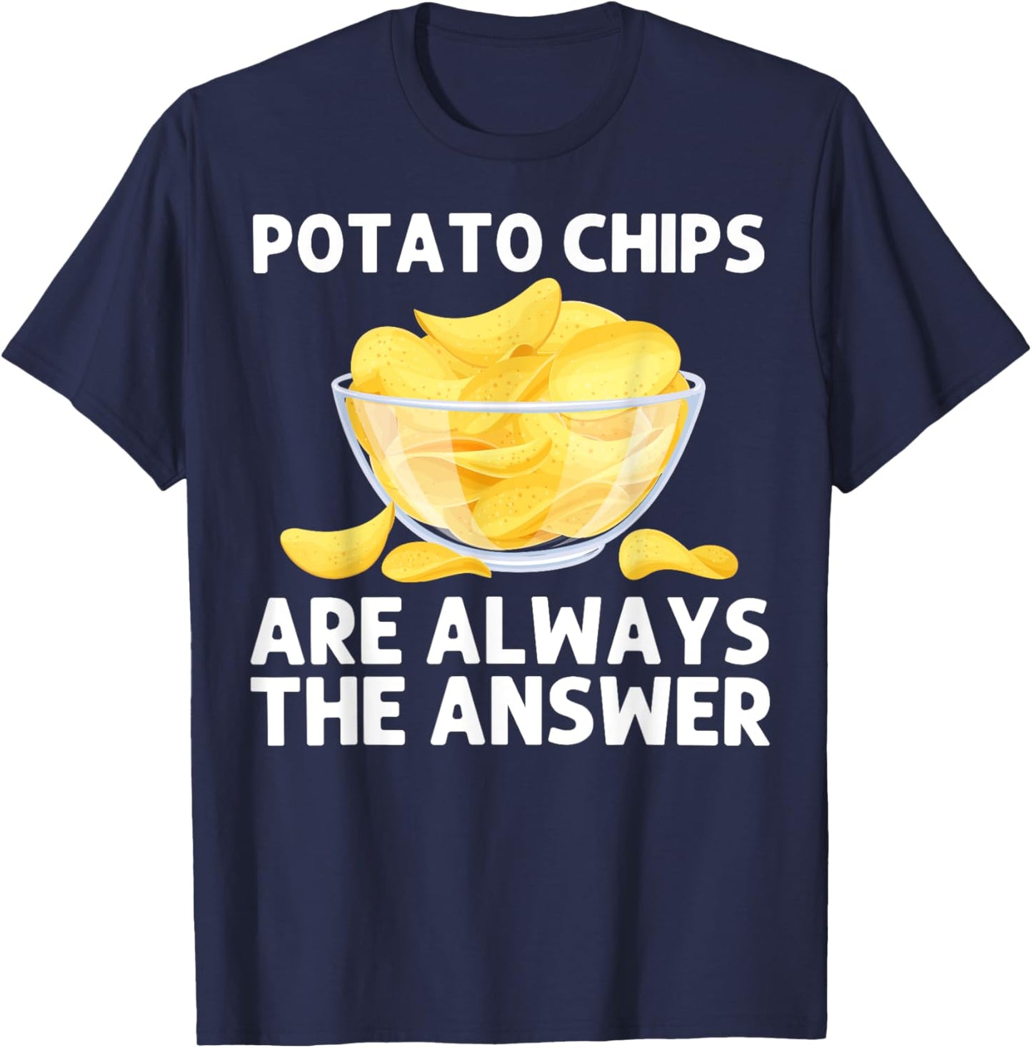 Cool Potato Chips Art Women Kids Potato Chips Lover T-Shirt - T-Shirt | Navy