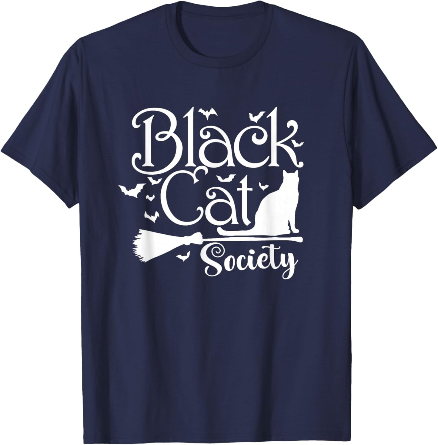 Black Cat Society Halloween T-Shirt - T-Shirt | Navy