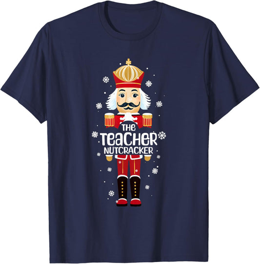 Funny Christmas Family Matching Pajama Teacher Nutcracker T-Shirt - T-Shirt | Navy