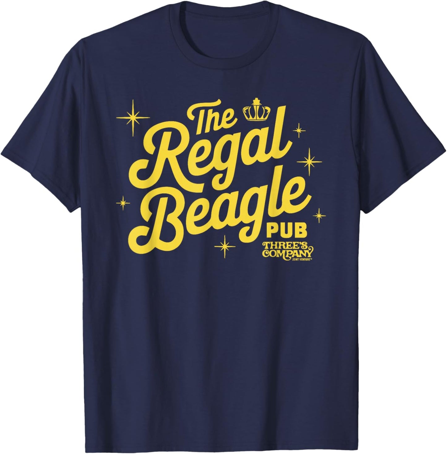 Three's Company Gear by Giant Step Vintage Retro Grey Small Short Sleeve T-Shirt - T-Shirt | Navy