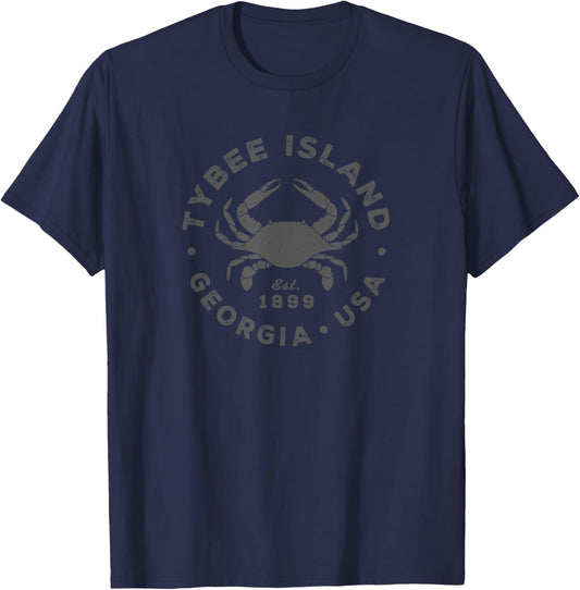 Tybee Island GA Blue Crab Kids Vacation Souvenir T-Shirt - T-Shirt | Navy