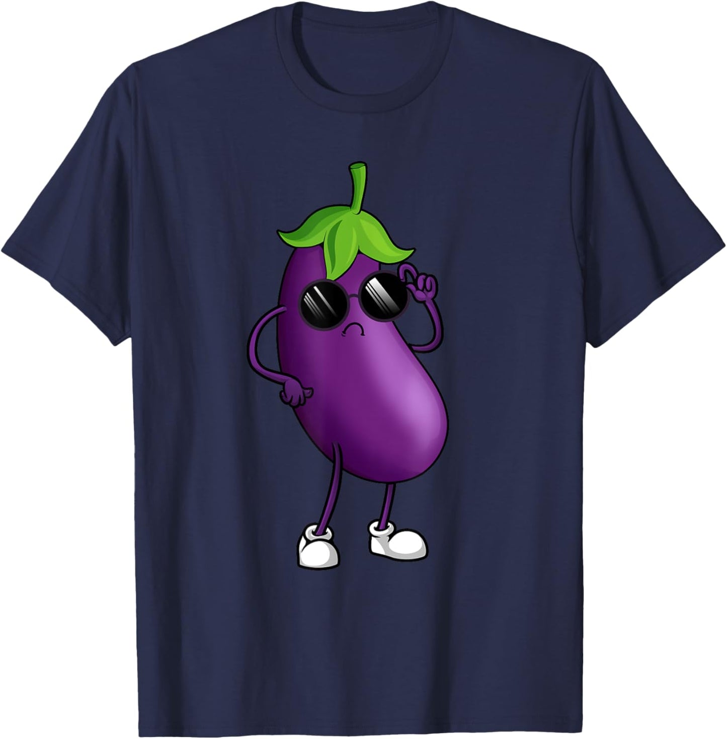 Cool Eggplant Art Women Kid Vegetable Eggplant Lover T-Shirt - T-Shirt | Navy