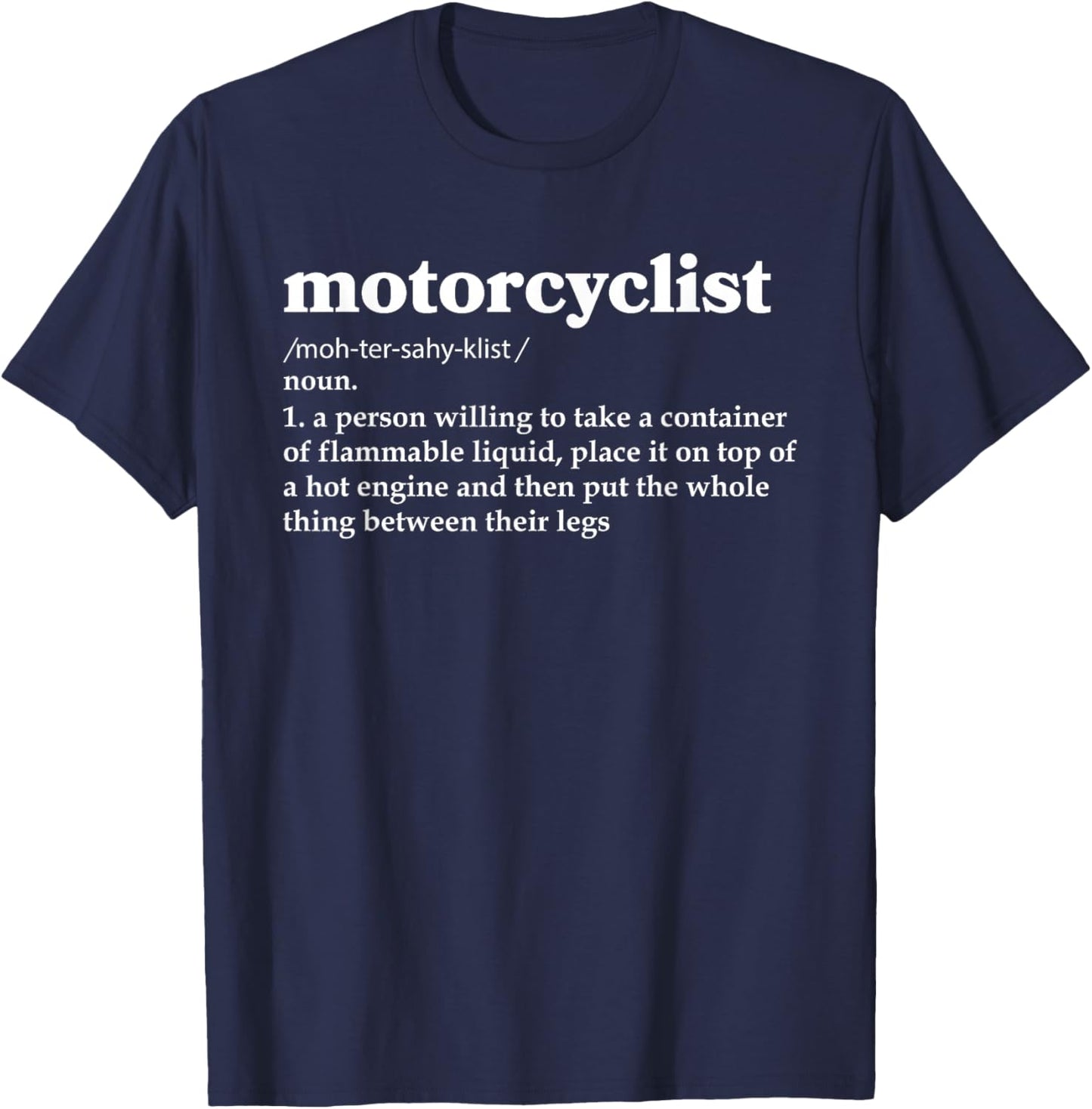 Motorcyclist Definition Motorcycle Rider Biker Motocross T-Shirt - T-Shirt | Navy