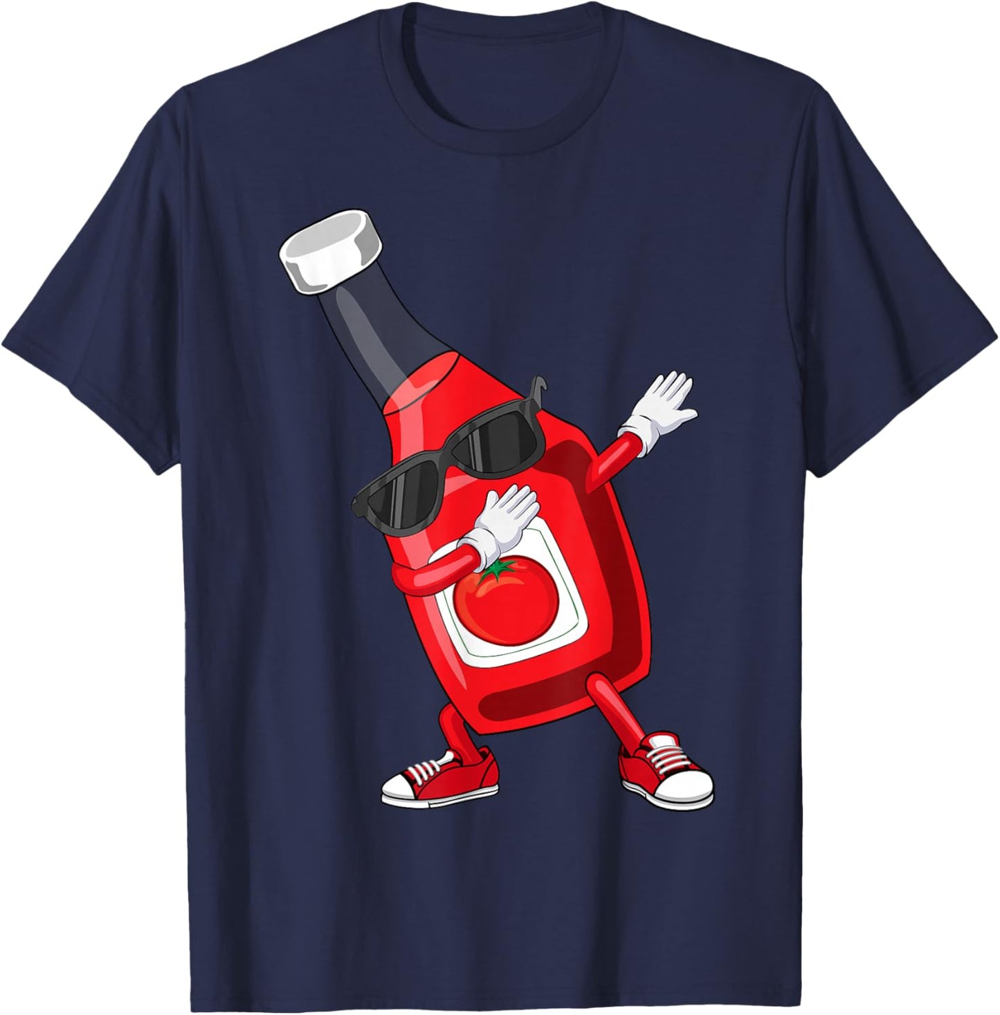 Dabbing Ketchup Art For Kid Boy Girl Men Women Ketchup Lover T-Shirt - T-Shirt | Navy