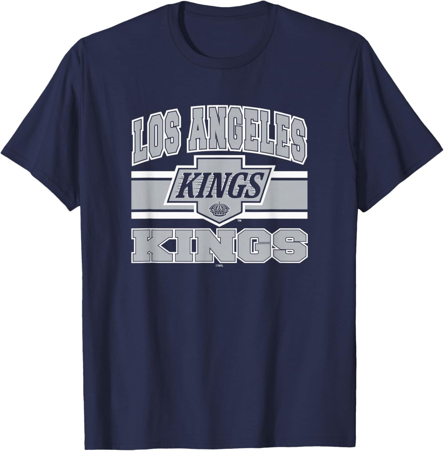 Los Angeles Kings Stripe Black Officially Licensed T-Shirt - T-Shirt | Navy