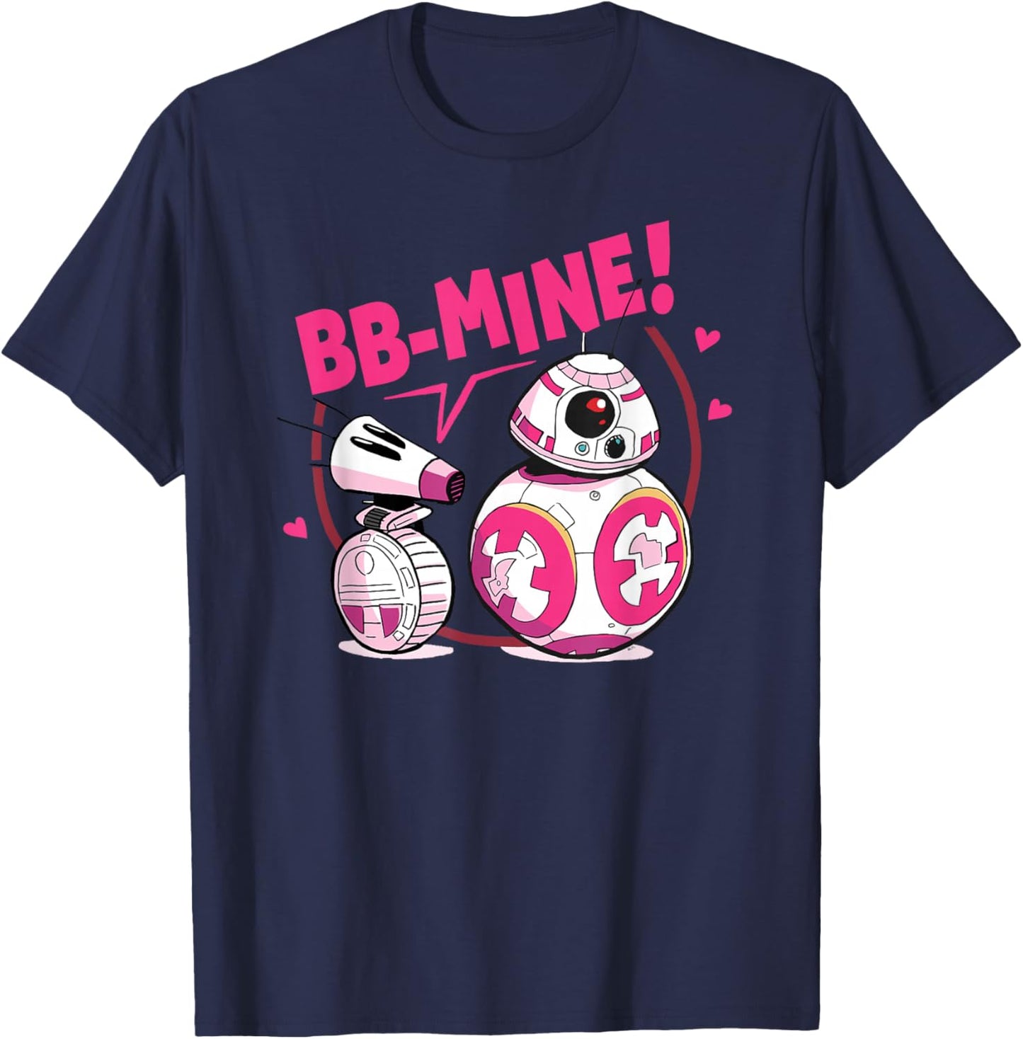 Star Wars Valentine's Day BB-8 and D-O Cute Love BB Refill T-Shirt - T-Shirt | Navy