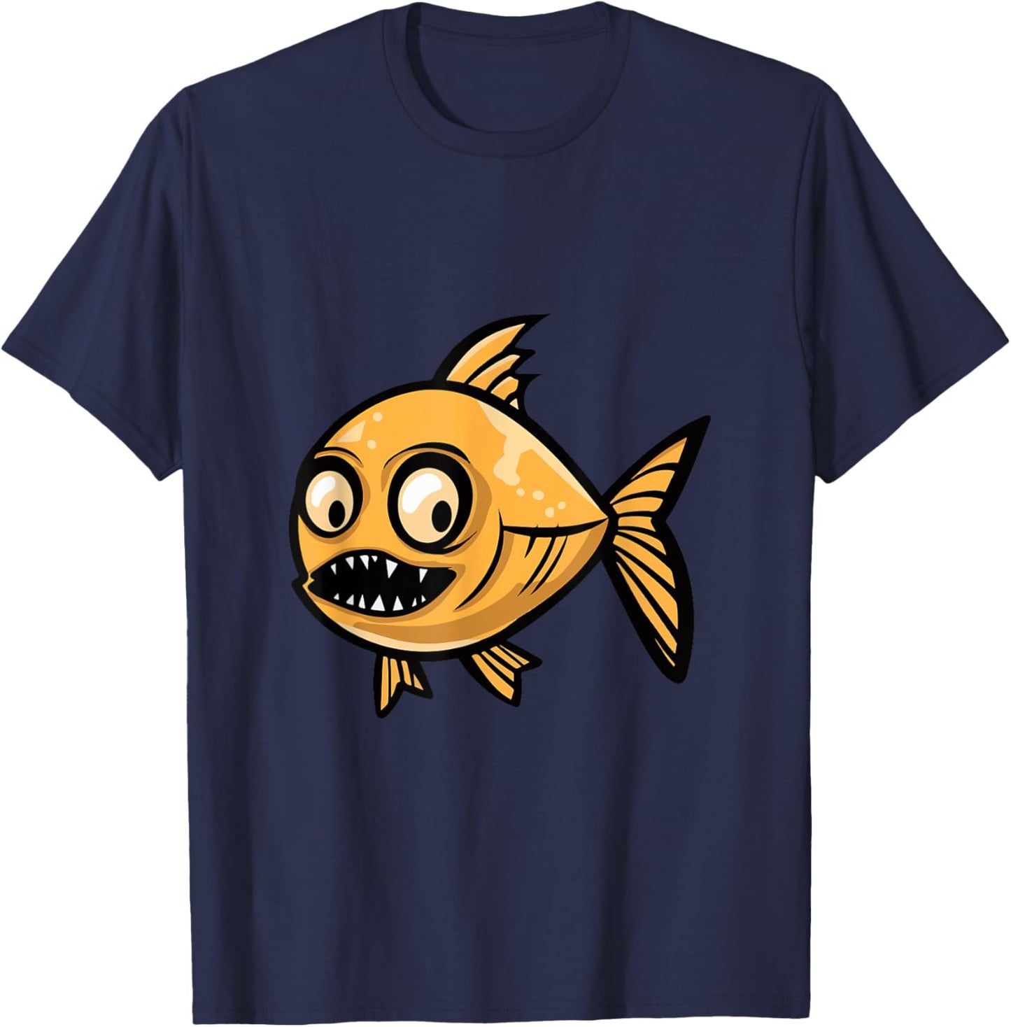Funny Halloween Goldfish Zombie T-Shirt - T-Shirt | Navy