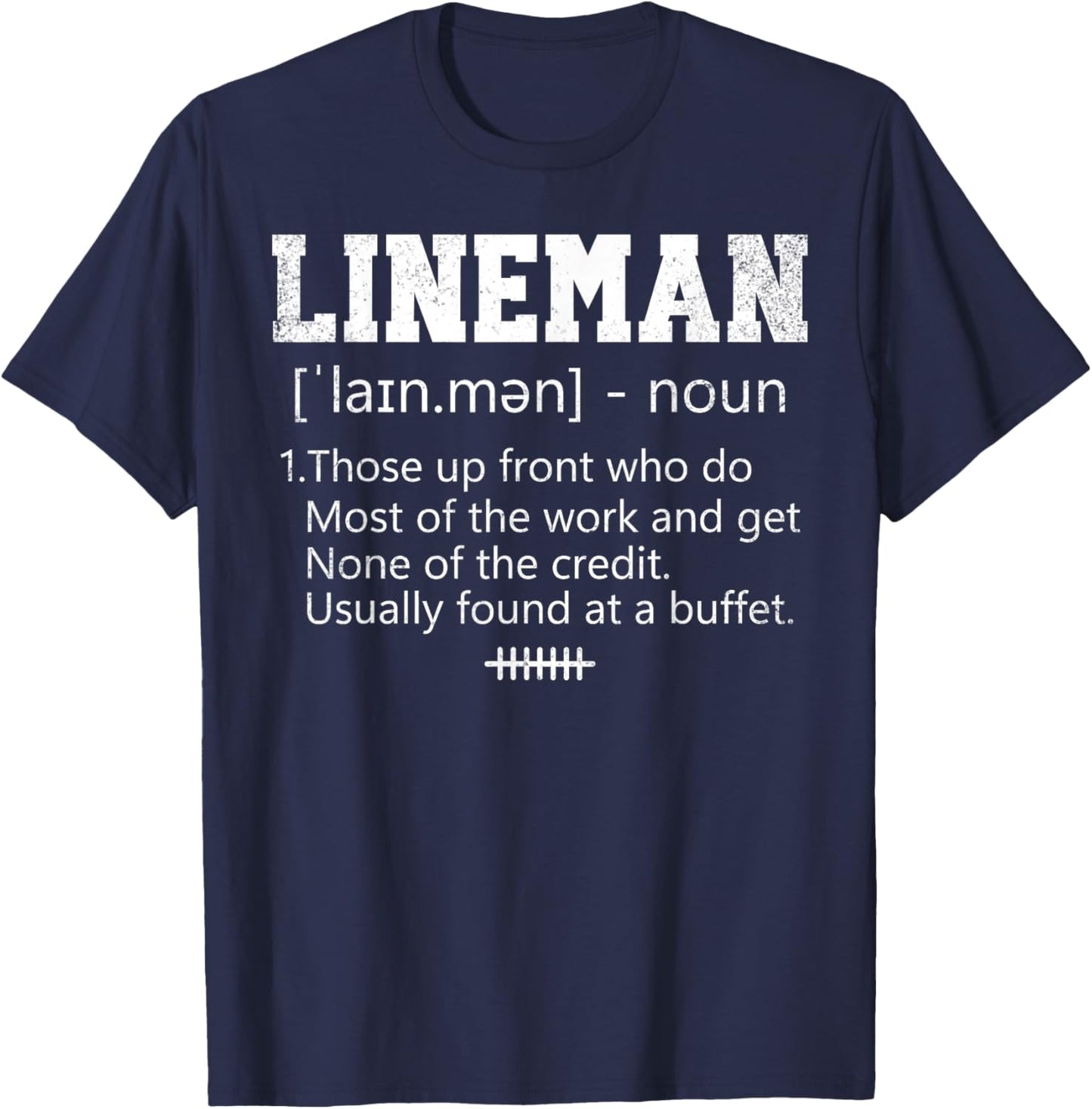 Offensive Lineman Definition American Football Player T-Shirt - T-Shirt | Navy