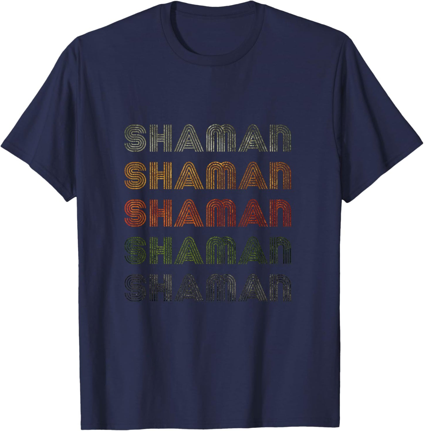 Love Heart Shaman Grunge Vintage Style Black Shaman T-Shirt - T-Shirt | Navy