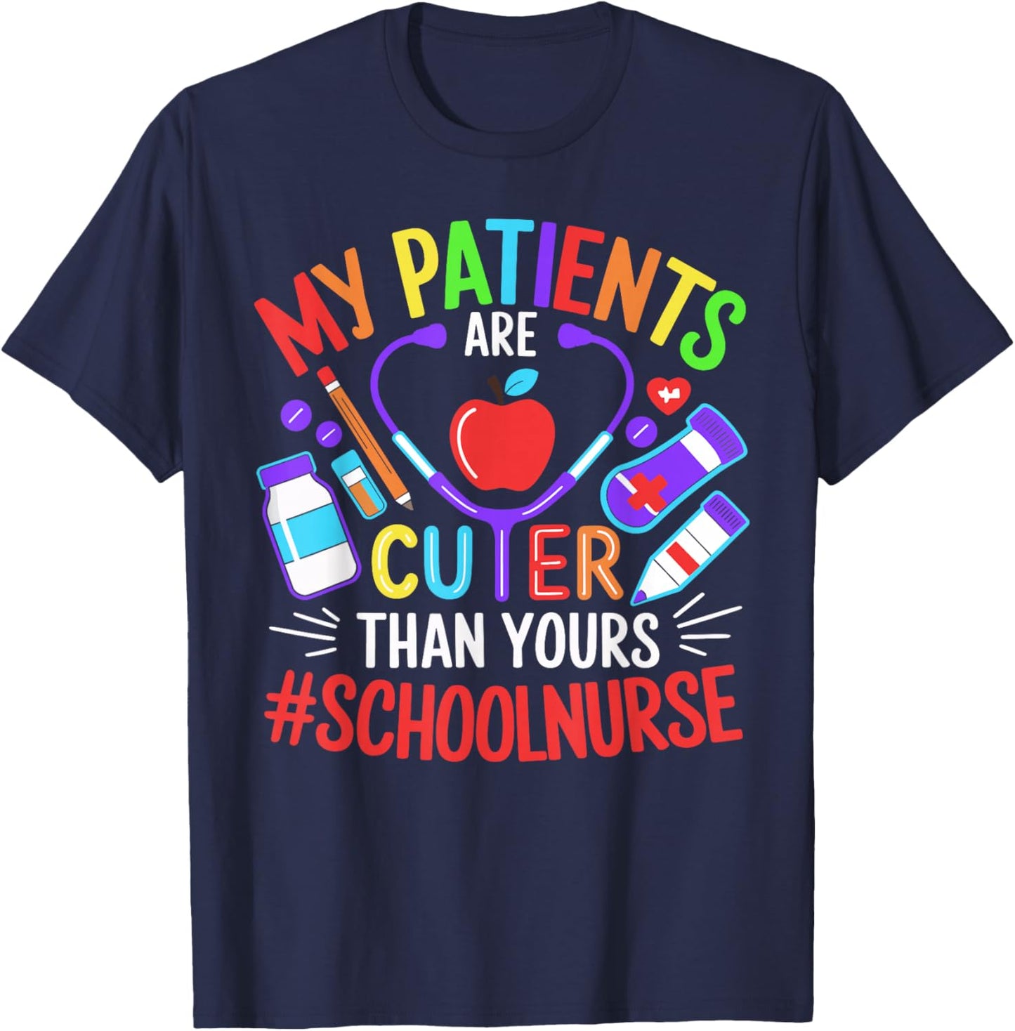 School Nurse Appreciation Nursing Elementary School Nurse T-Shirt - T-Shirt | Navy