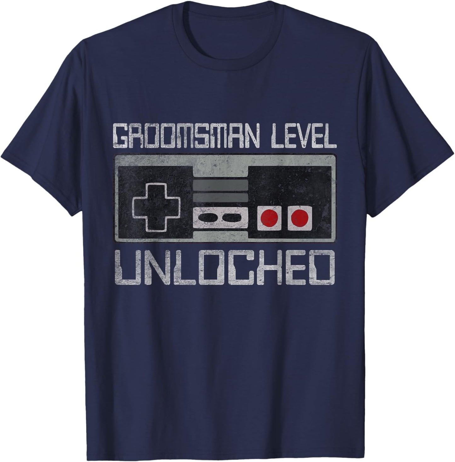 Groomsmen Matching Bachelor Party For Gamer Husband Wedding T-Shirt - T-Shirt | Navy